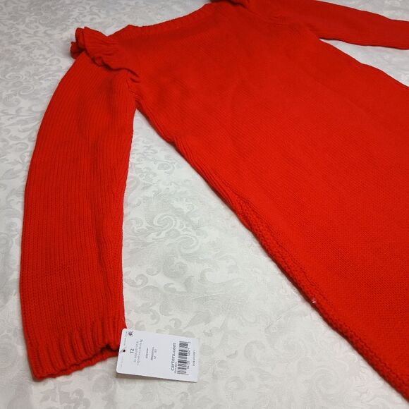 Carter's Girls Sweater Dress Cable Knit Ruffle Size 12 New with Tags NWT - Picture 4 of 9